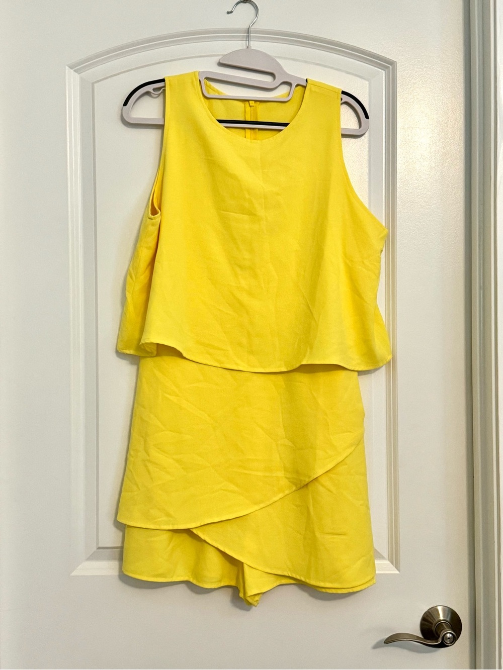 Bright Yellow Layered Sleeveless Dress